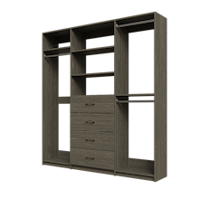 Grey closet kit 78 inch for hanging clothing organization