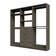 Grey closet kit 90 inch for large wardrobe organization