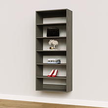 Grey 28.5 inch closet organizer for high-capacity stacked storage.