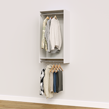 22.5 inch double hanging closet in white for master bedrooms.