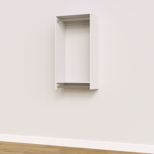 22.5 inch double hanging closet in white, modular for custom kits.