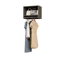 Grey 22.5 inch tall hanging closet organizer for apparel organization.