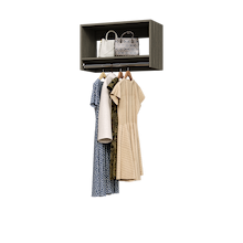 Grey 28.5 inch tall hanging closet organizer for wardrobe organization.