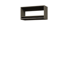 Grey 34.5 inch tall hanging closet for heavy winter gear storage.