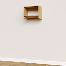 Natural Oak 22.5 inch tall hanging closet system with custom closet organization.