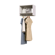 White 24 inch tall hanging closet organizer for wardrobe organization.