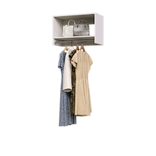 White 27 inch tall hanging closet organizer for apparel storage.