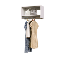 White 30 inch tall hanging closet organizer for wide garment storage.