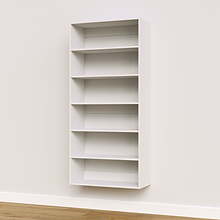 White 31.5 inch shelf tower designed for extra-wide walk-in closets.