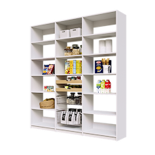 White 78 inch classic pantry kit with two wood pull-out drawers and two pull-out wire baskets.