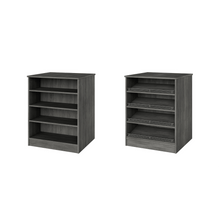 Grey adjustable shelves slanted shoe shelves