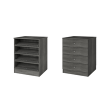 Grey slanted shoe shelves slab drawer