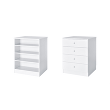 White adjustable shelves slab drawer 