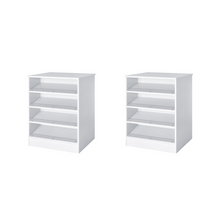 White Slanted shoe shelves