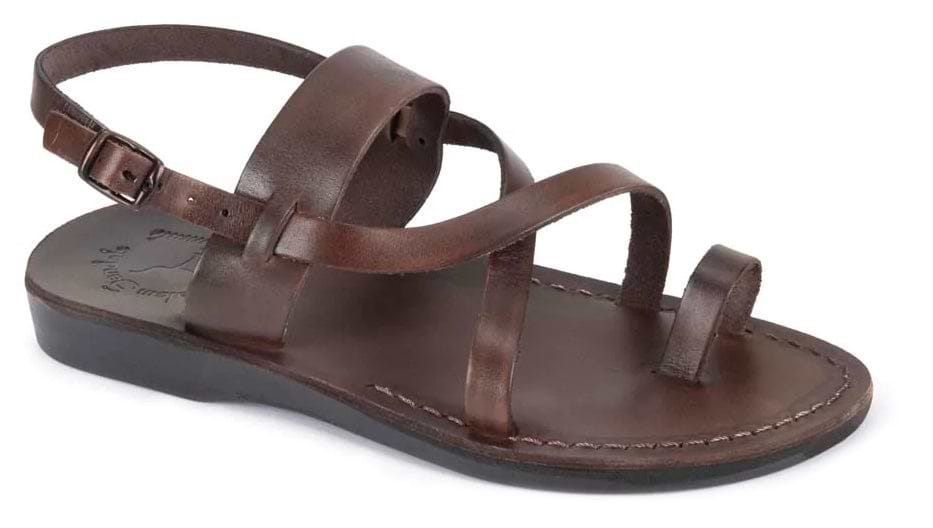 Jerusalem Sandals｜SLIPPERS (NO.27 ARIEL BROWN) Ariel | Tan Leather Cross Strap Sandal