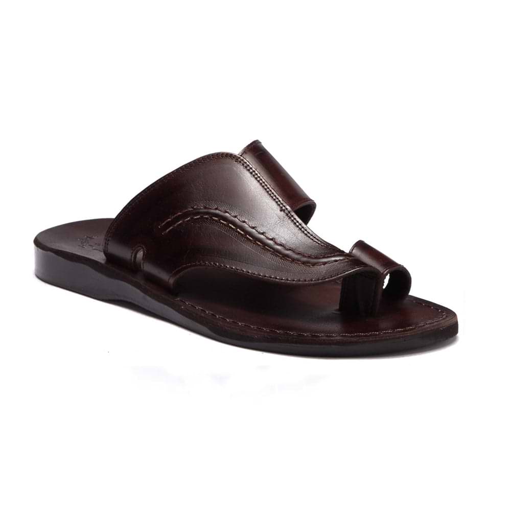Michael Slide - Leather Closed Toe Fisherman Sandal | Brown