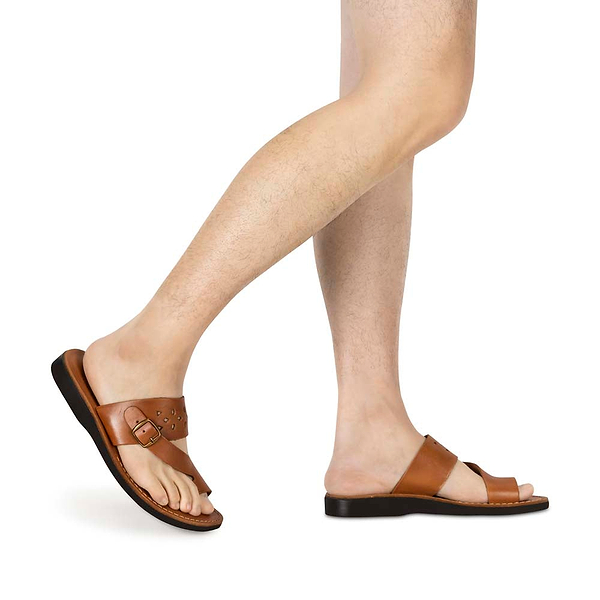 Sailor Closed-Toe Leather Sandals - Tan display picture 1