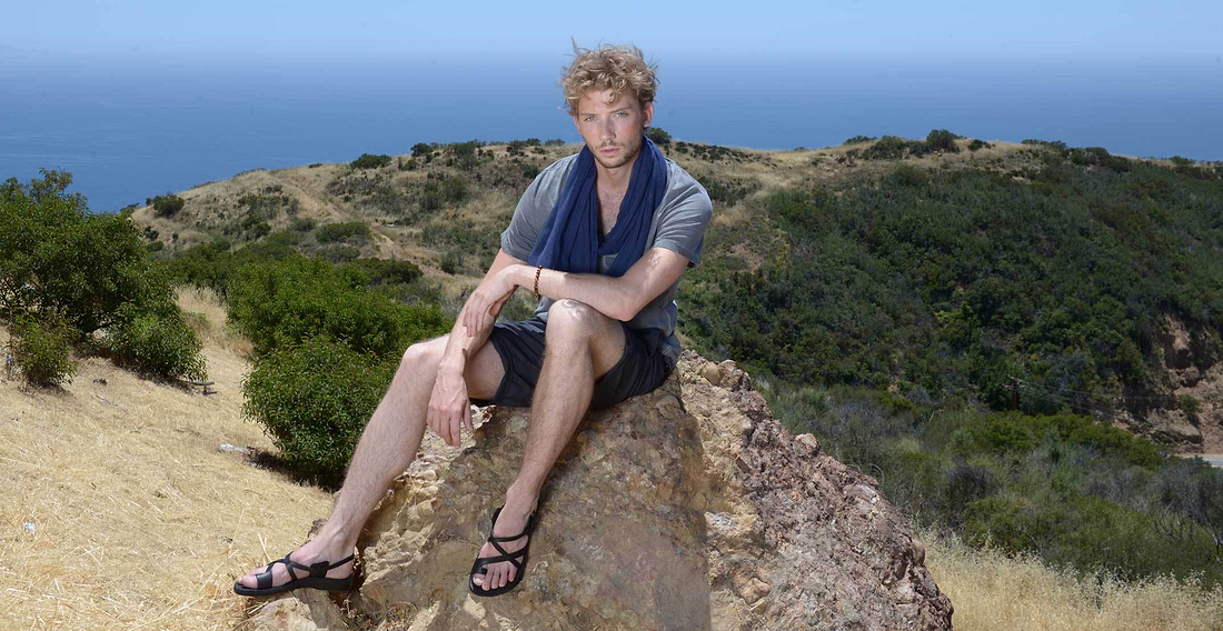 Wearing Jesus Sandals in Malibu hills