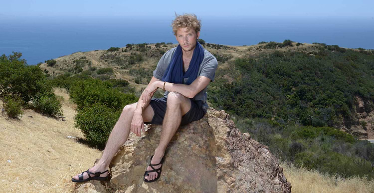 Wearing Jesus Sandals in Malibu hills