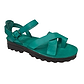 Tovah turquoise, handmade leather sandals with back strap and toe loop - Front View