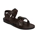 James - Leather Adjustable sandal | Brown