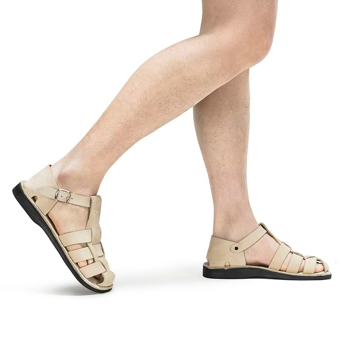 Daniel - Leather Fisherman Sport Sandal | White Nubuck