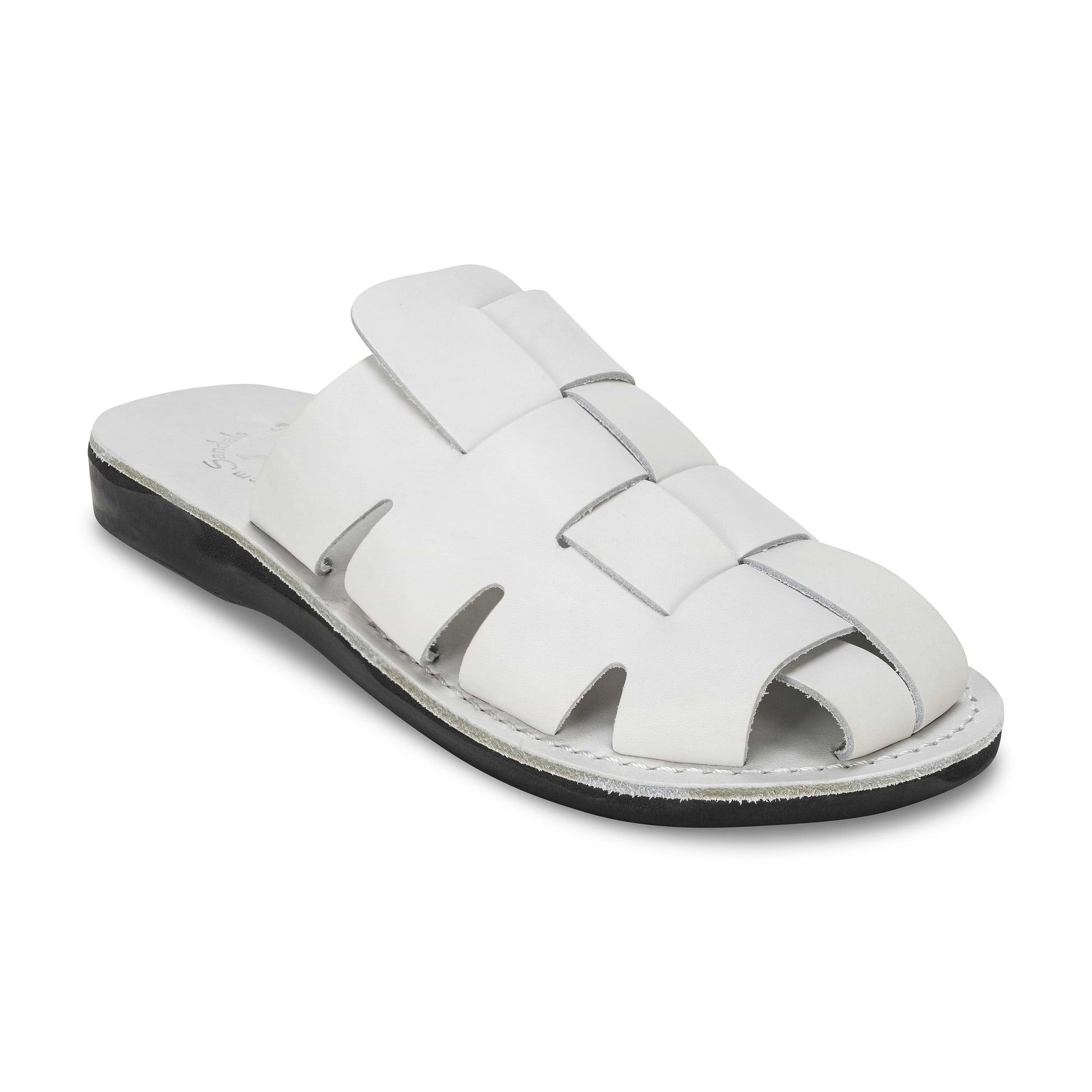 Sailor Closed-Toe Leather Sandals - White display picture 2