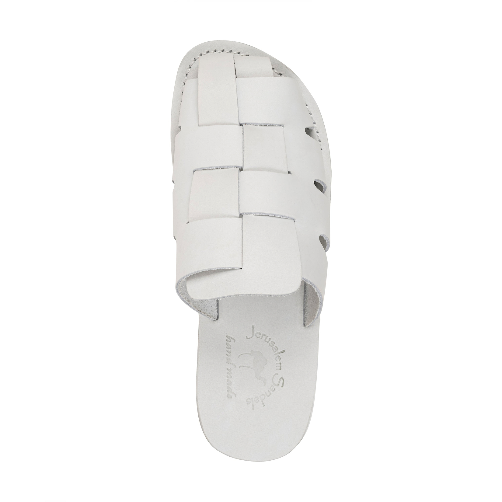 Sailor - Leather Braided Mule Slide | White