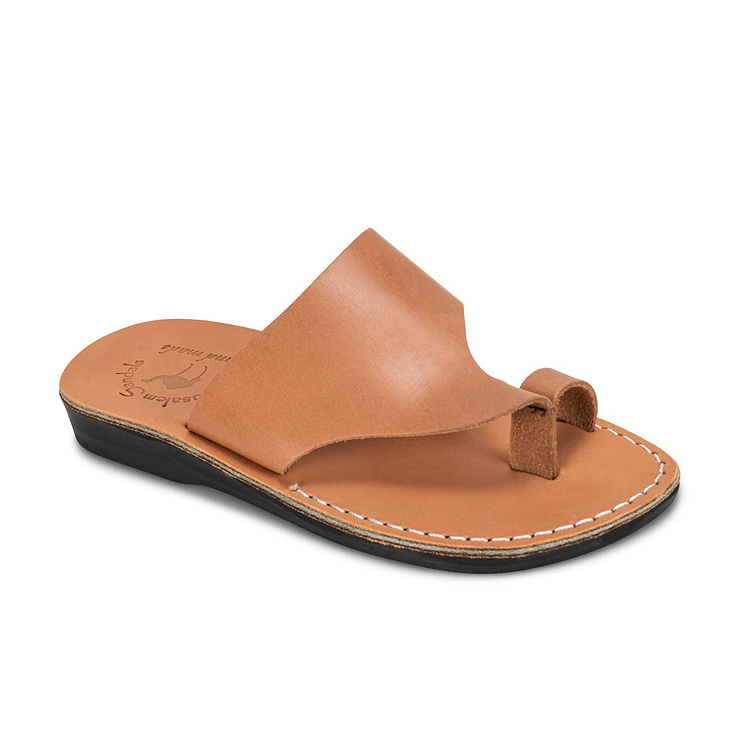 Petra - Leather Toe Strap Sandal | Tan