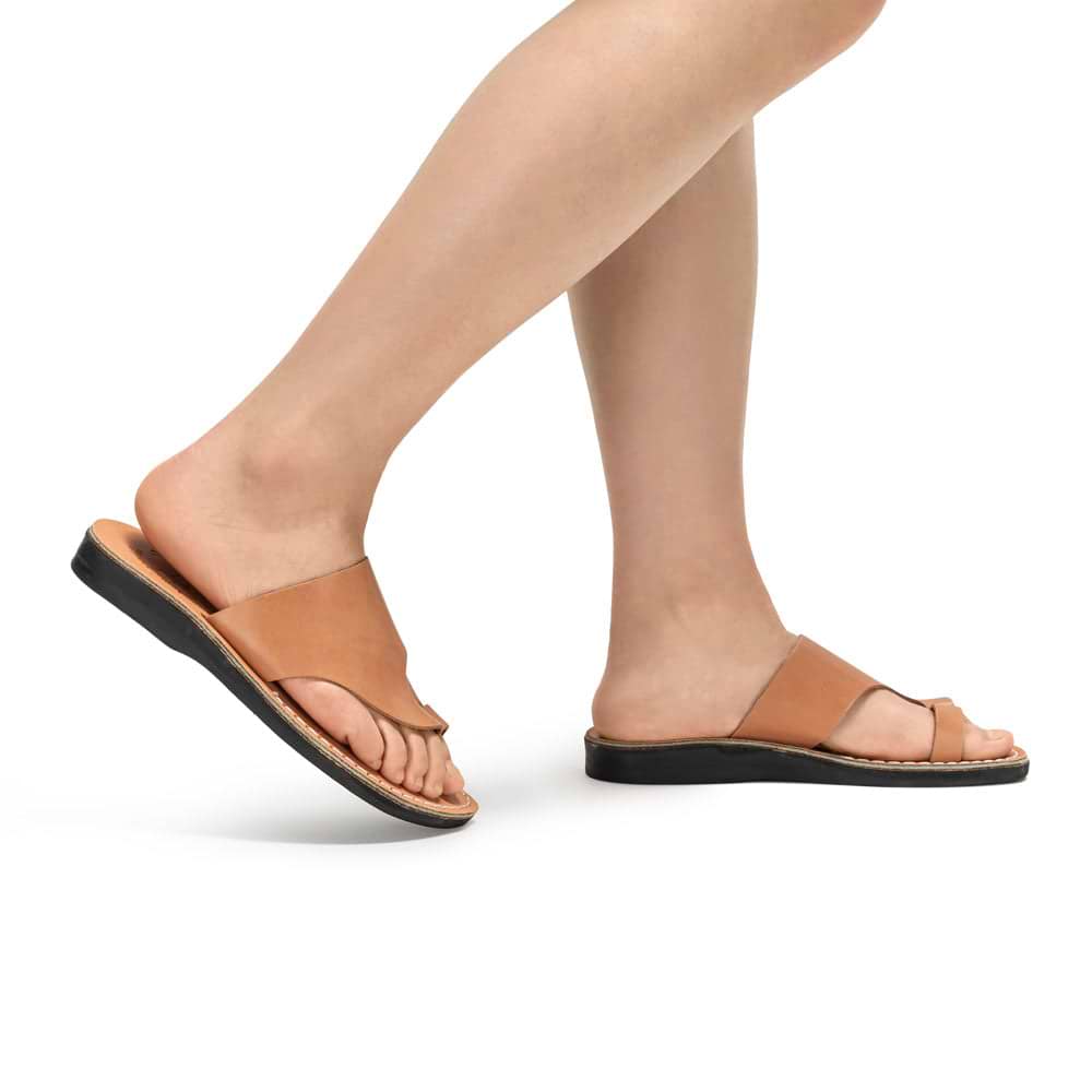 Petra - Leather Toe Strap Sandal | Tan