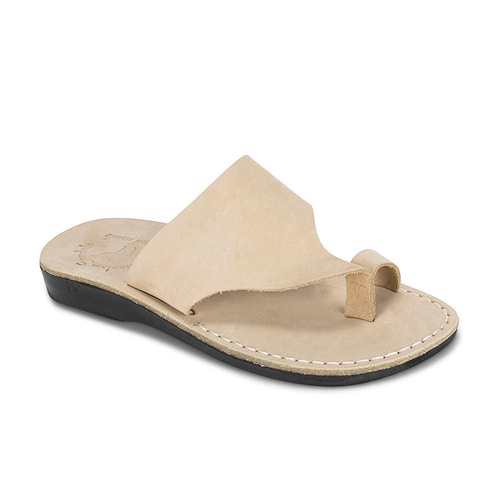 Petra - Leather Toe Strap Sandal | White Nubuck