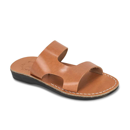 June - Leather Side Strap Sandal | Tan