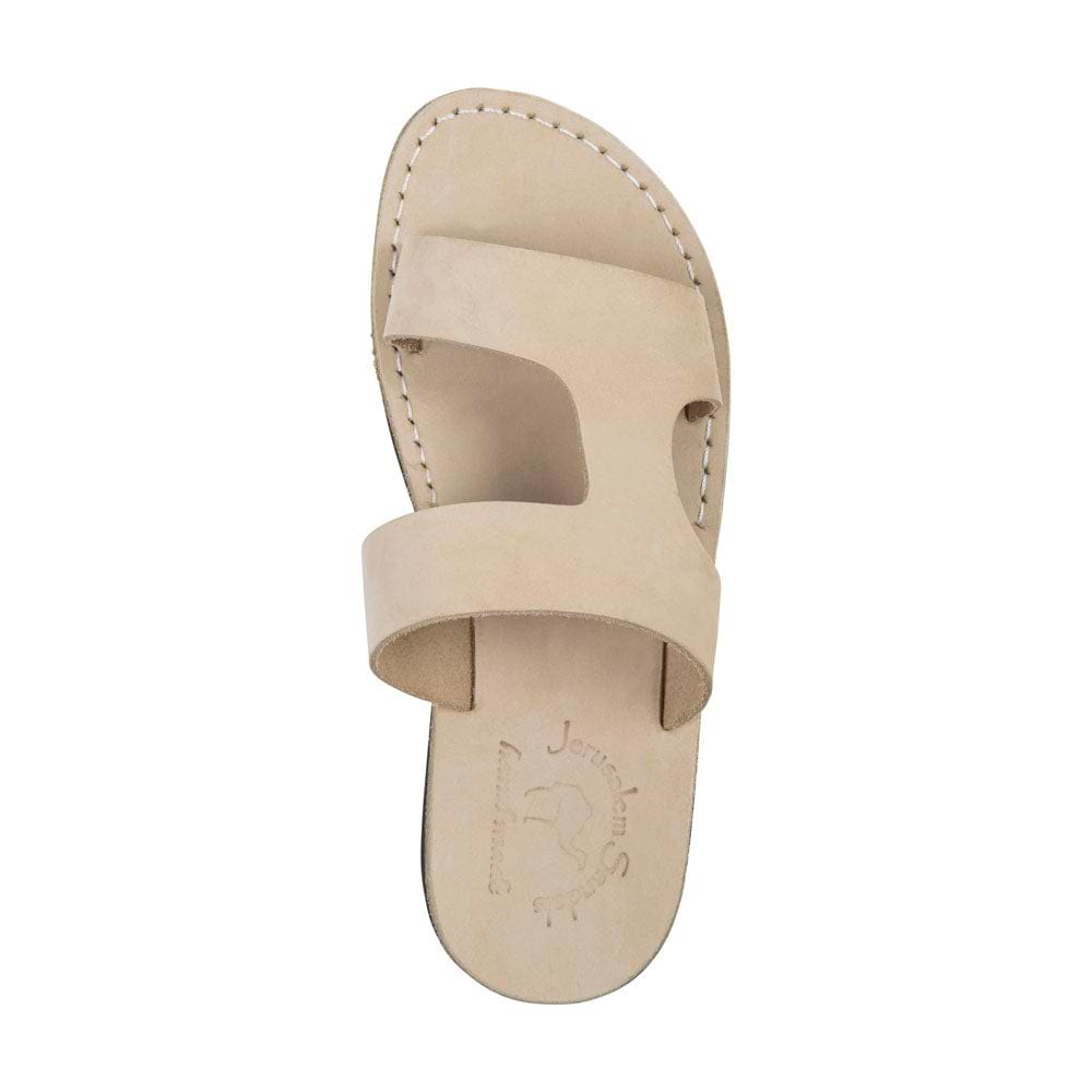 June - Leather Side Strap Sandal | White Nubuck