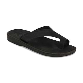 Echo - Asymmetrical Toe Loop Sandal | Black Nubuck