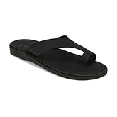 Echo - Modern Minimalist Toe Loop Sandal | Black Nubuck