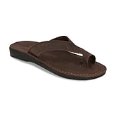 Echo - Asymmetrical Toe Loop Sandal | Brown Nubuck