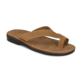 Echo - Asymmetrical Toe Loop Sandal | Tan Nubuck