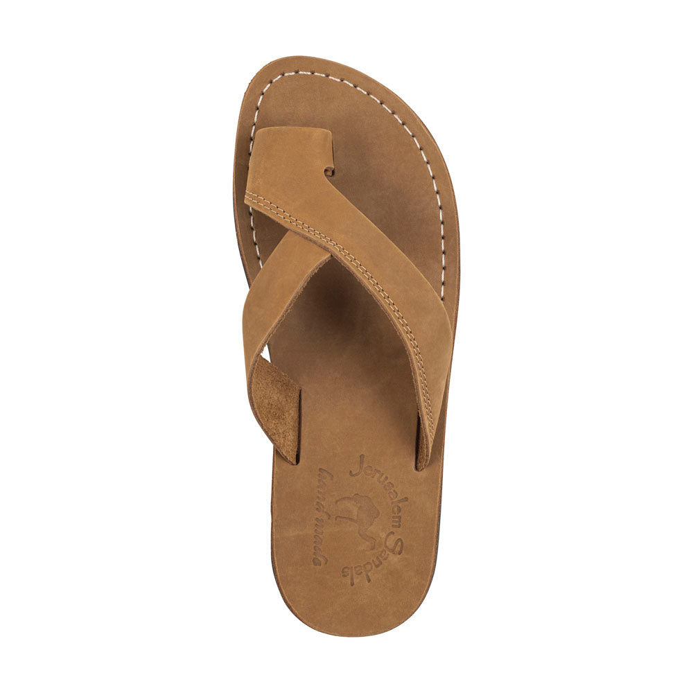 Echo - Asymmetrical Toe Loop Sandal | Tan Nubuck