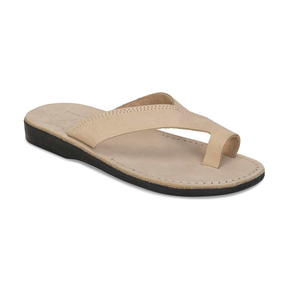 Echo - Asymmetrical Toe Loop Sandal | White Nubuck