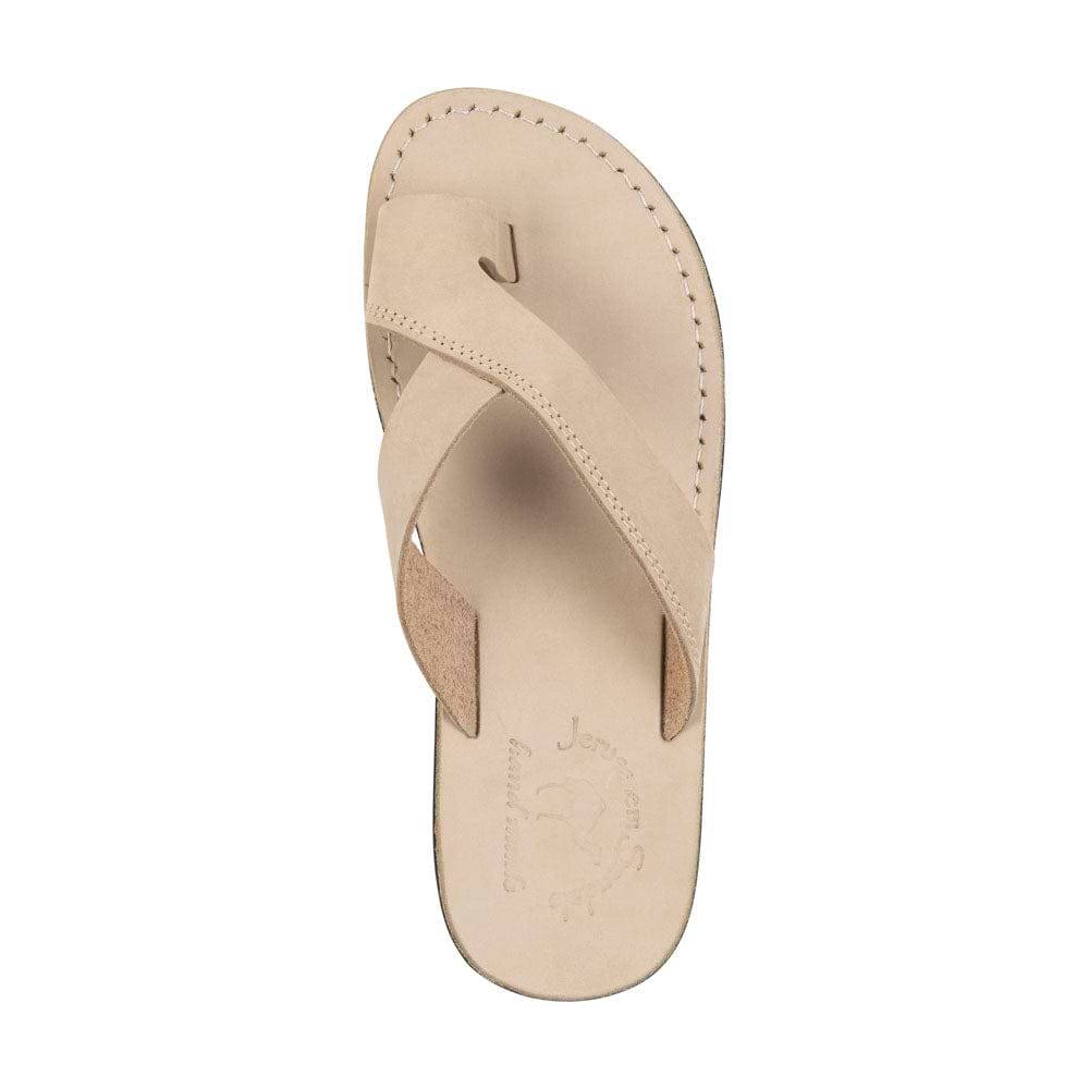 Echo - Asymmetrical Toe Loop Sandal | White Nubuck