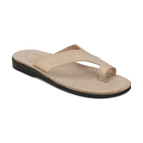 Echo - Modern Minimalist Toe Loop Sandal | White Nubuck