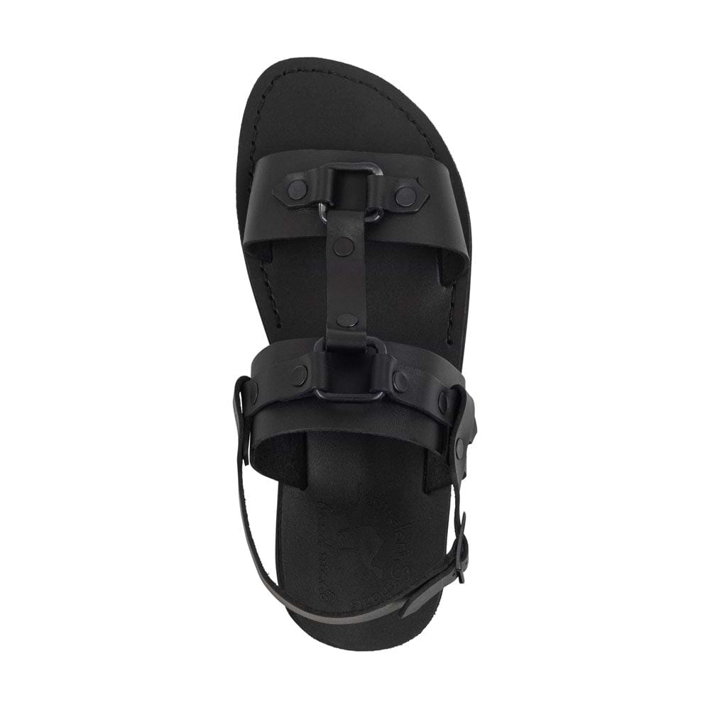 Lyra - Riveted Comfort Leather Sandal | Black