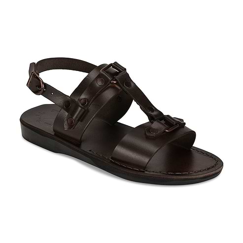 Lyra - Riveted Comfort Leather Sandal | Brown