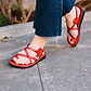 The Good Shepherd Buckle - Leather Toe Loop Sandal | Red