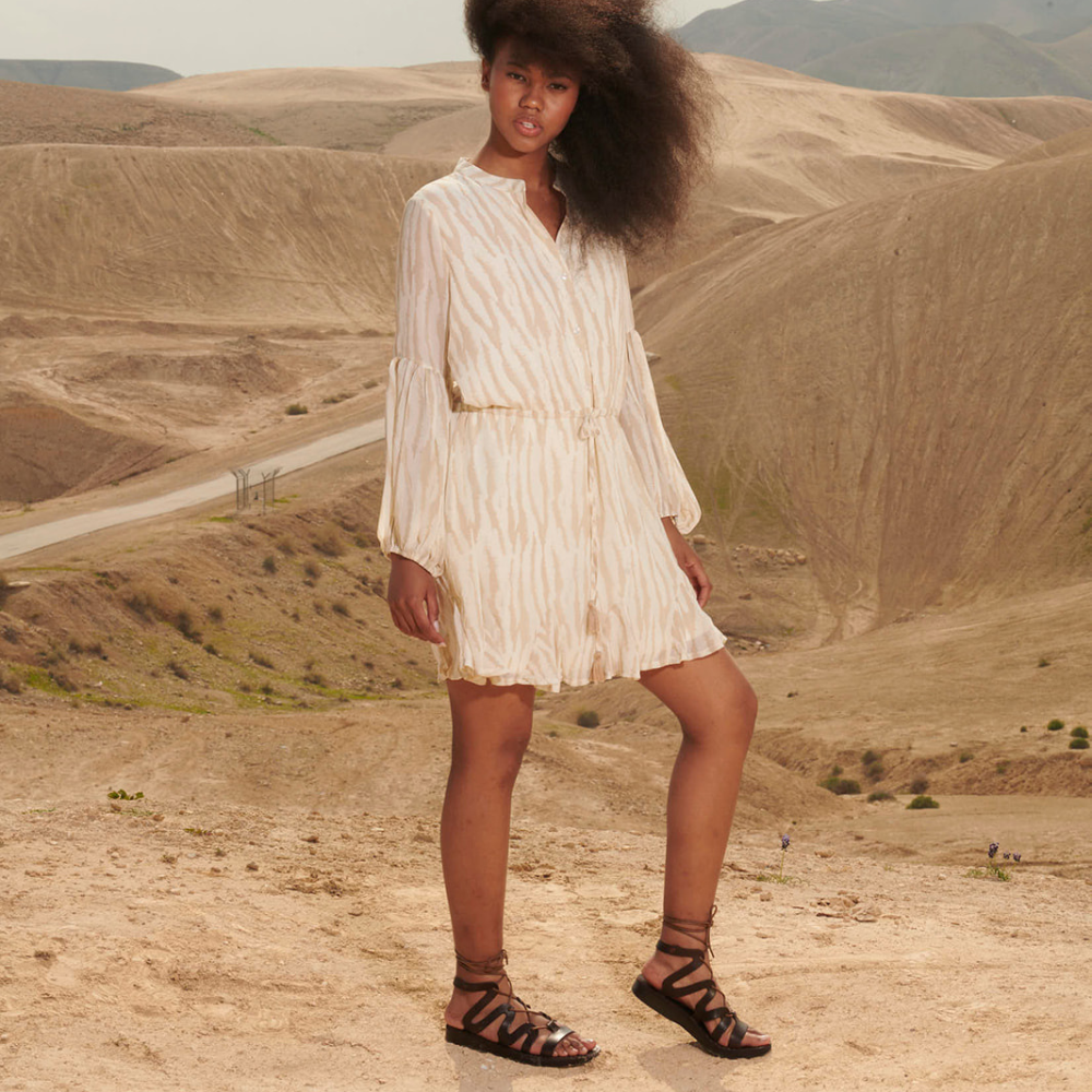 Emma - Leather Lace Up Sandal | Brown