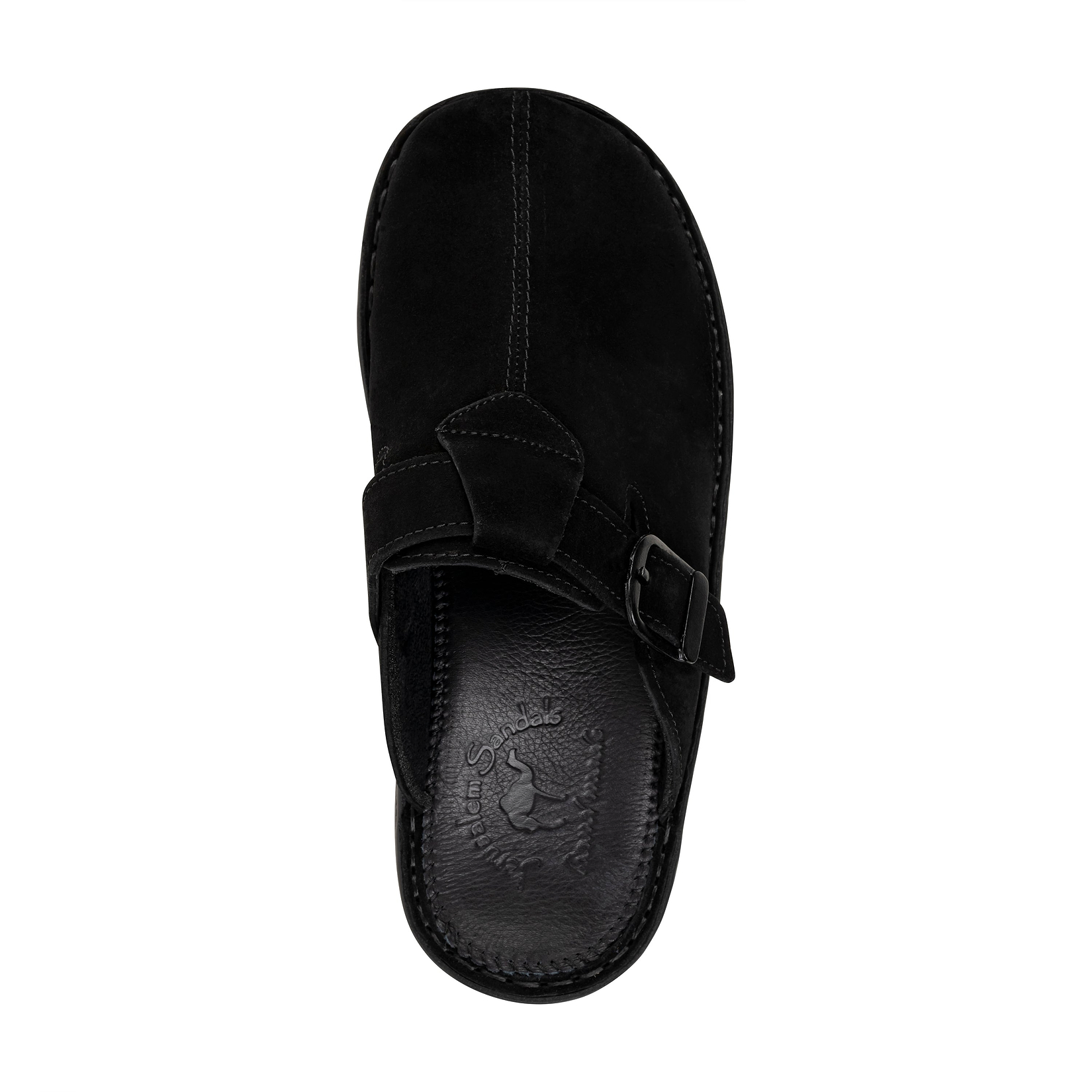 Nomad - Front Seam Suede Leather Clog | Black Suede
