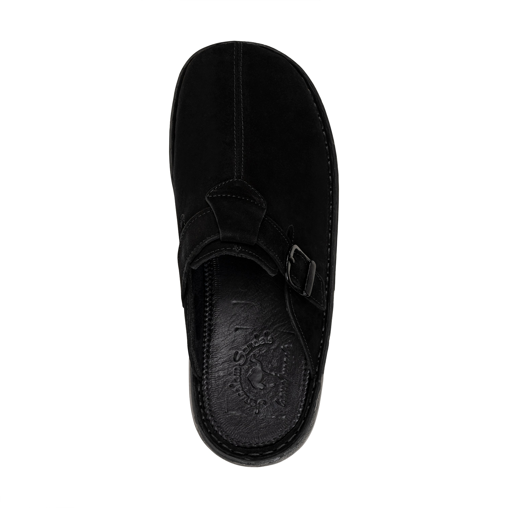 Nomad - Front Seam Suede Leather Clog | Black Suede