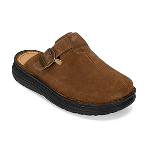 Nomad - Front Seam Suede Leather Clog - Olive Suede - Womens
