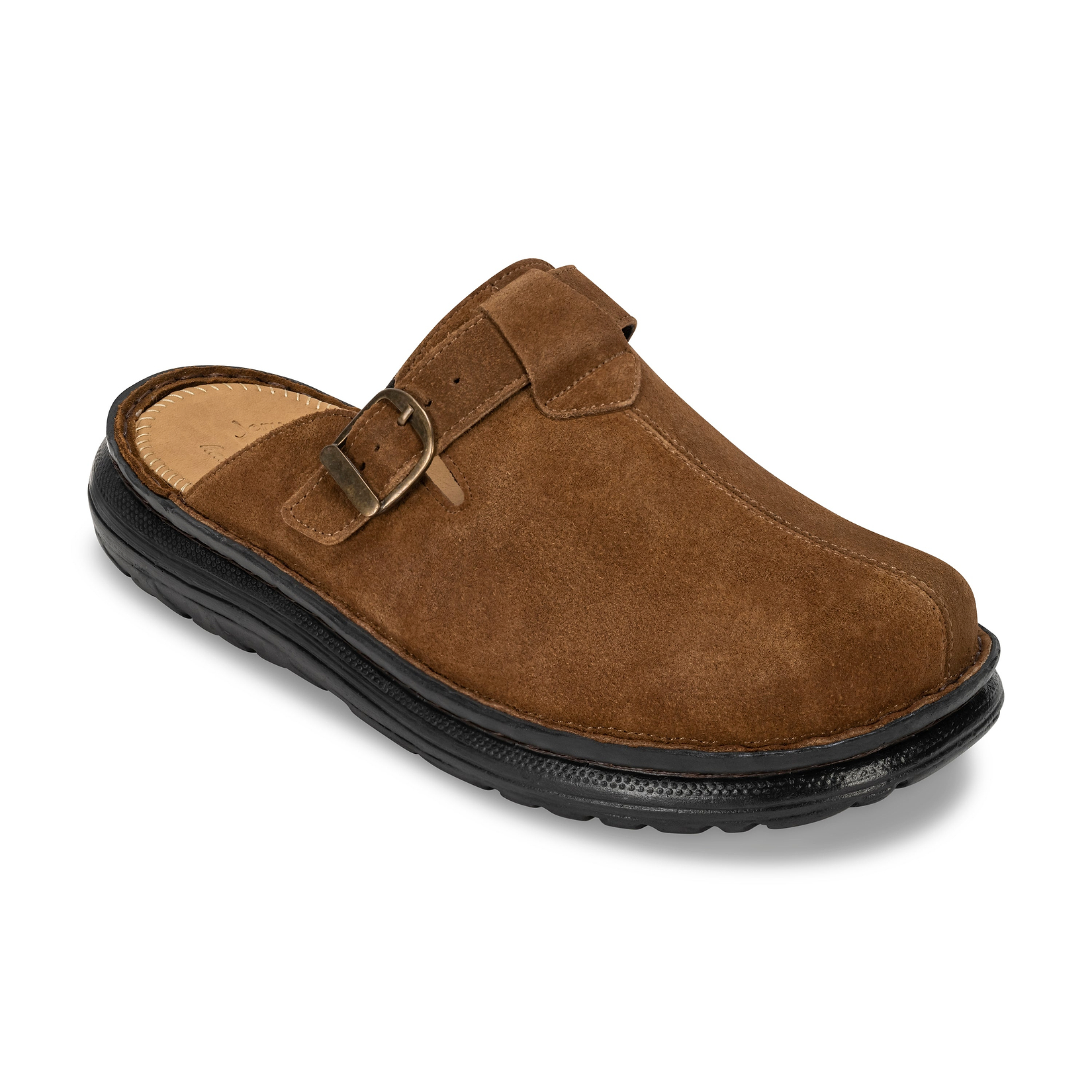 Nomad - Front Seam Suede Leather Clog | Honey Suede