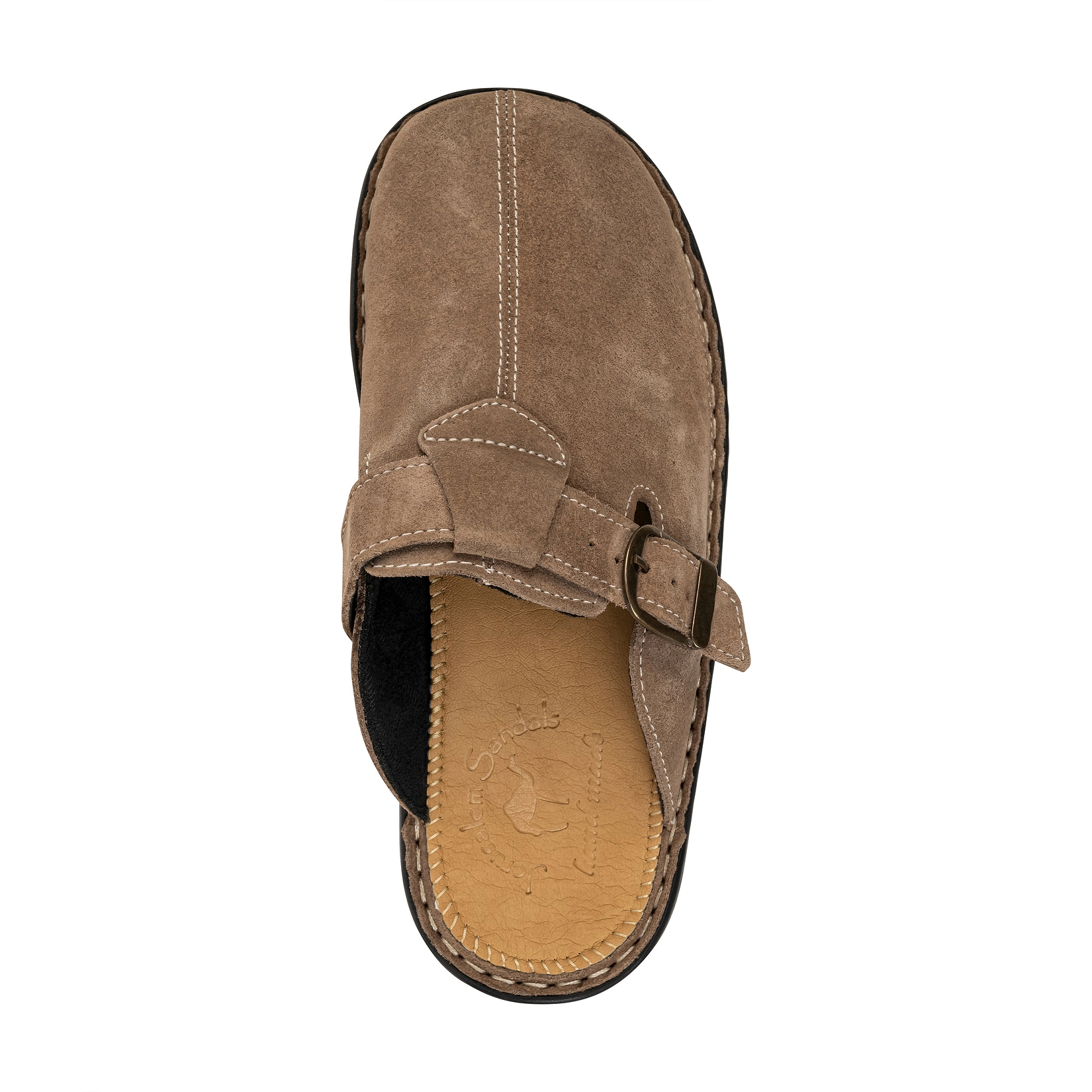 Nomad - Front Seam Suede Leather Clog | Olive Suede